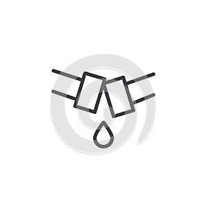 Broken pipes and water drop line icon