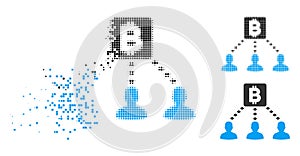 Broken Pixel Halftone Bitcoin Recipients Icon