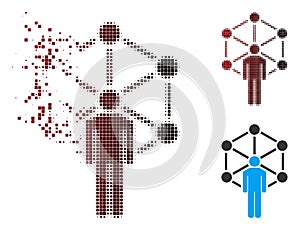 Broken Pixel Halftone Human Network Icon