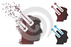 Broken Pixel Halftone Neural Interface Icon