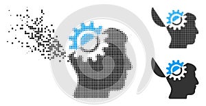 Broken Pixel Halftone Open Mind Gear Icon