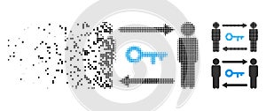 Broken Pixel Halftone Persons Key Exchange Icon