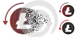 Broken Pixel Halftone Refund Litecoin Icon