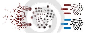 Broken Pixelated Halftone Send Iota Icon