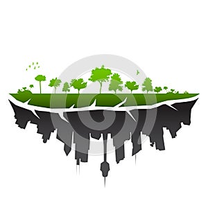 Broken planet illustration