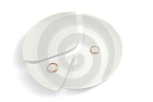 Broken plate with rings