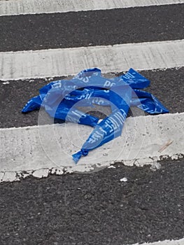 Barricade Tape, Police Tape, Law Enforcement Tape, Barrier Tape, Police Line in the Crosswalk