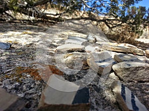 Broken pottery Tsankawe New Mexico