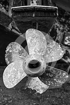 Broken Propeller with Chips and Holes