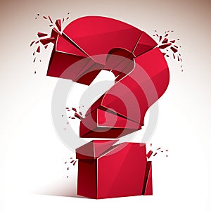 Broken Question Mark exploding, Query breaking to pieces, vector