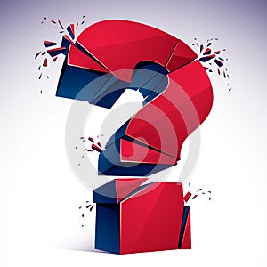 Broken Question Mark exploding, Query breaking to pieces, vector