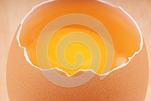 Broken raw egg