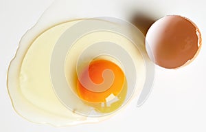 Broken raw egg