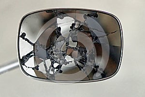 Broken rear view mirror