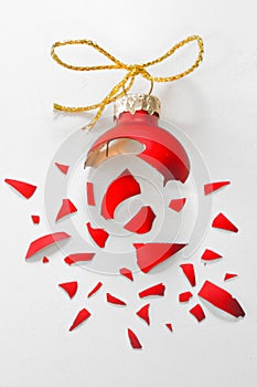 Broken Red Christmas tree ball