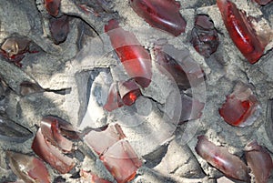 Broken Glass Bottle Wall Mosaic