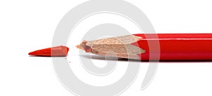 Broken red pencil