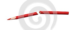 Broken red pencil