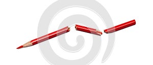Broken red pencil