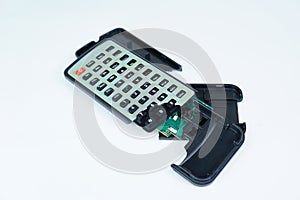 Broken Remote Control isolated on white background