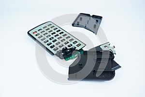 Broken Remote Control isolated on white background