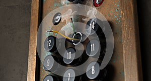 Broken Retro Elevator Control Panel