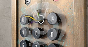 Broken Retro Elevator Control Panel