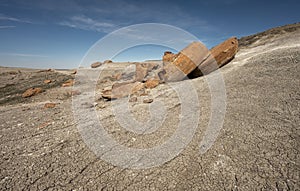 Broken Round Concretion in Red Rock Coulee in Alberta photo