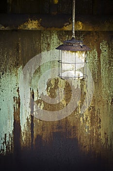 Broken and rusty lamp