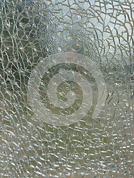 Broken Safety Glass, Cracked Tempered Glass Background