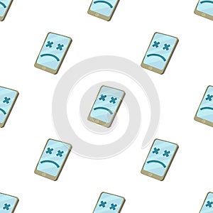 Broken smartphone pattern seamless vector