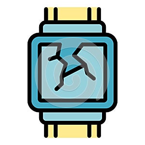 Broken smartwatch icon vector flat