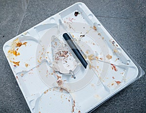 Broken Spatula on Empty Plastic Cake Tray - Afterparty Mystery