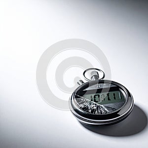 Broken Stopwatch Symbolizing Failure and Deadlines