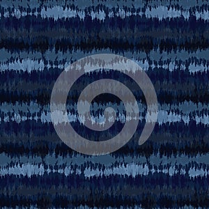 Broken Stripe Shibori Tie Dye Indigo Blue Texture Background. Bleached Handmade Resist Seamless Pattern. Cloth Effect Textile. photo