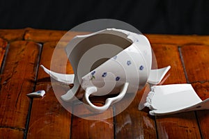 Broken tea cup