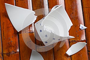 Broken tea cup