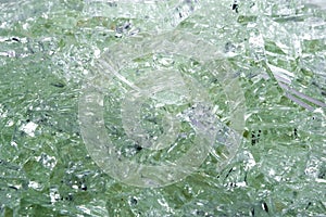 broken tempered glass closeup , background of glass was smashed