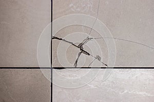 Broken tile on the floor