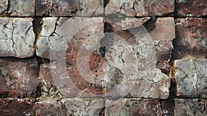a broken tile with several visible cracks, emphasizing its weathered appearance and damaged texture.