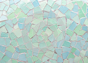 Broken tiles mosaic seamless pattern. Green and Blue the tile wa