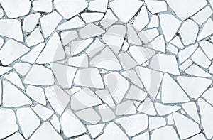 Broken tiles mosaic seamless pattern. White and Grey the tile wa