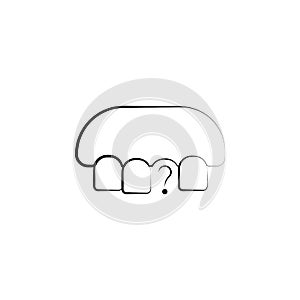 broken tooth, dental icon. Element of dantist for mobile concept and web apps illustration. Hand drawn icon for website design and