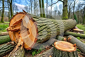 Broken Tree Trunk Nature's Fragmentation