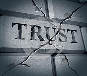 Broken trust symbol photo