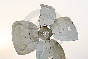 A broken ventilation fan of a compressor of a heavy duty air conditioner system