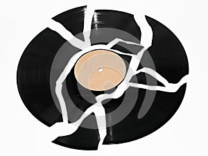 Broken vinyl record photo
