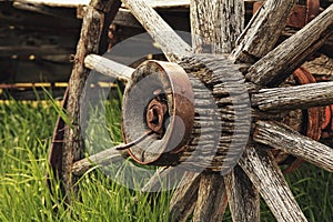 Broken Wagon Wheel in Bannack, MT