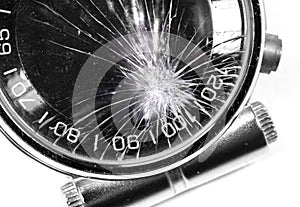 Broken watch isolated