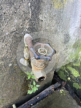 Broken water faucet